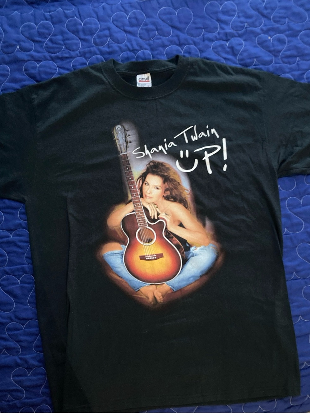 Anvil Black Shania Twain "Up!" Graphic Tee with Sunburst Guitar